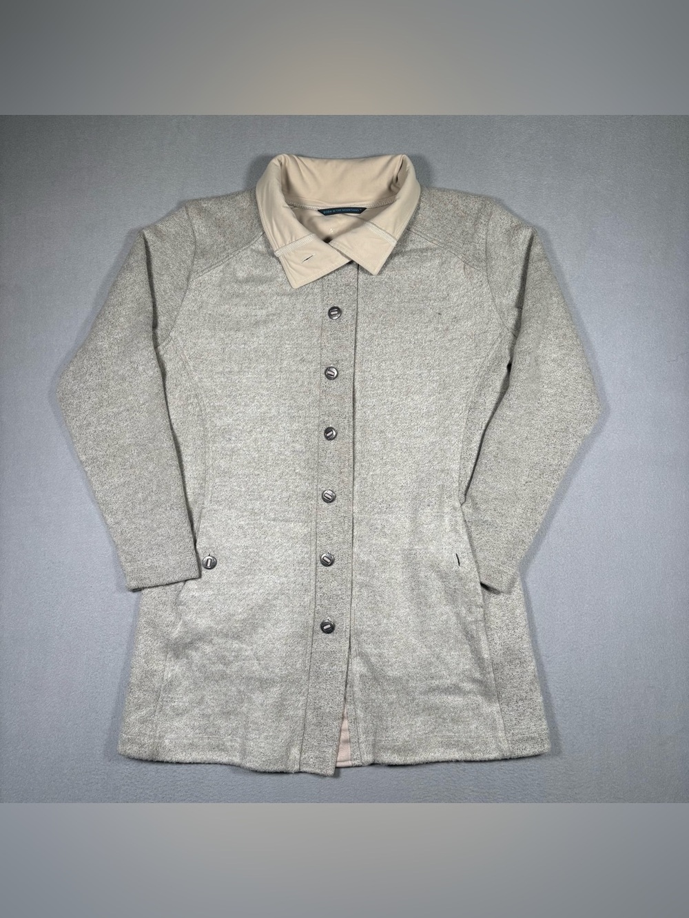 Kuhl Spyrit Alfpaca Fleece Sweater Jacket Shacket Women’s X-Large Beige Oatmeal